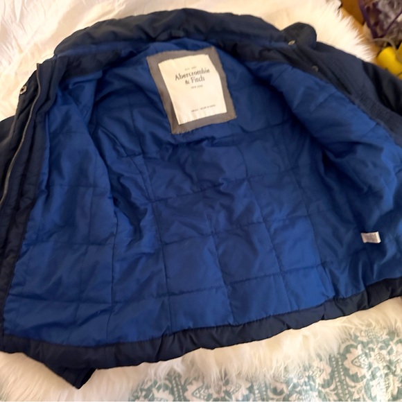 Navy Abercrombie Mini Puffer Jacket Sz Small - Picture 6 of 10